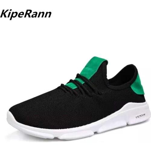 KipeRann Mens summer sports shoes breathable fashion mesh casual shoes couple mesh breathable large size lace-up shoes