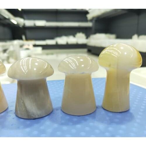 1pcs Natural agate mushroom cute gifts home study decoration powerful magnetic field enhance energy meditation