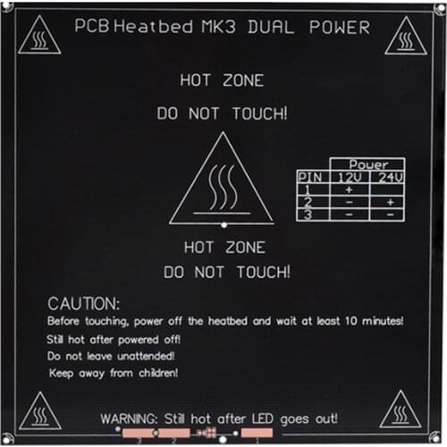 MK3 aluminum substrate hot bed 214*214*3.0MM reprap standard 3D printer accessories