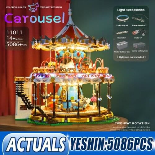 MOULD KING 11011 Creative Toys The MKingLand Carousel Playground Model Building Blocks Assembly Bricks Kids Toys Christmas Gift