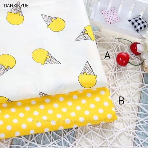 Cartoon Ice cream meter fabric 95% Cotton Fabric quilting Baby Cloth Kids bedding patchwork tissue home Textile Sewing fabric