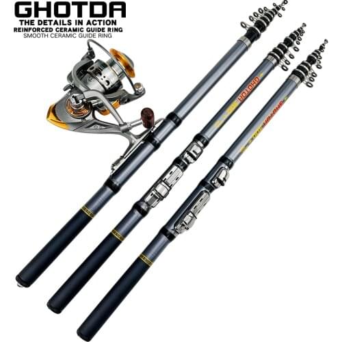 Fishing Rod and Reel Set Telescopic Fishing Rod with 13BB Fishing Spinning Reel Fishing Gear Travel Fishing Tackle