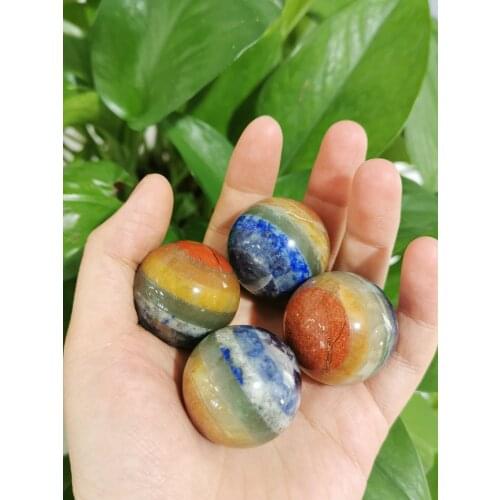 Natural Reiki Series Energy Seven Color Ball Sphere Crystal Carving For Gifts LJ