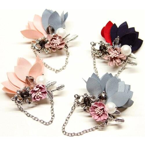 New Korean Man & Woman Fabric Flowers Brooch Pins Handmade Big Corsage Suits Accessories Multilayers Brooches Fashion Jewelry
