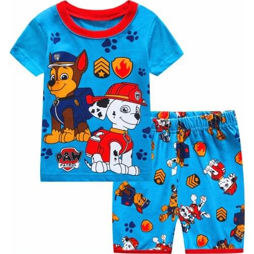Paw Patrol Original Cotton Cartoon Children for Pajamas Sleepwear Thin Section T-shirt Patrulla Canina Kids Short Sleeve Shorts