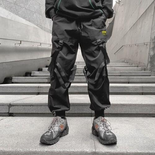 Autumn And Winter Cross Border For Mens Loose Foot Pants Fashion Pants Dark Casual Pants