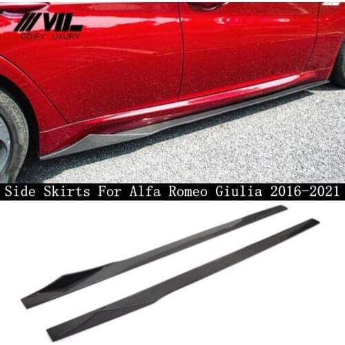 High quality Carbon Fiber Side Skirts Kit Lip Splitters Bumper Cover Fits For Alfa Romeo Giulia 2016 2017 2018 2019 2020 2021