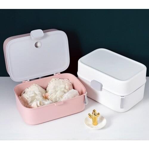 Portable Underwear Bra Storage Bag Organizer Basket For Socks Separated Box Tie Sorting Box With Handle Waterproof Sunderies Box