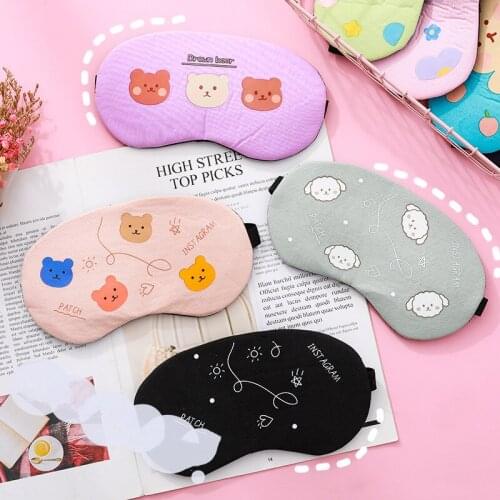 1PCs Cute Bear Cartoon Eye Cover Sleeping Mask Creative Eyepatch Sleeping Aid Kids Blindfold Sleep Mask Travel Relax Eye Band