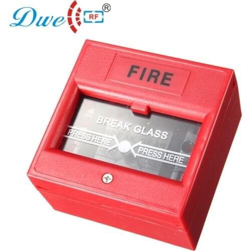 Fire security manual warning button NO NC COM red fire button with glass