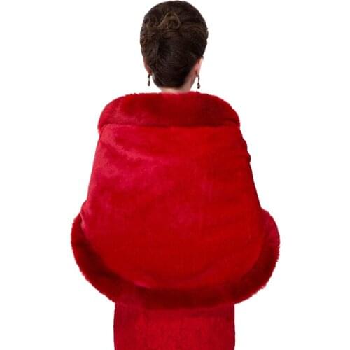 Faux Fur Shawls Wraps Shrugs Winter Bridal Wedding Cover Up Warm Party Evening Fur Stoles Capes Chaqueta Para Vestido De Fiesta