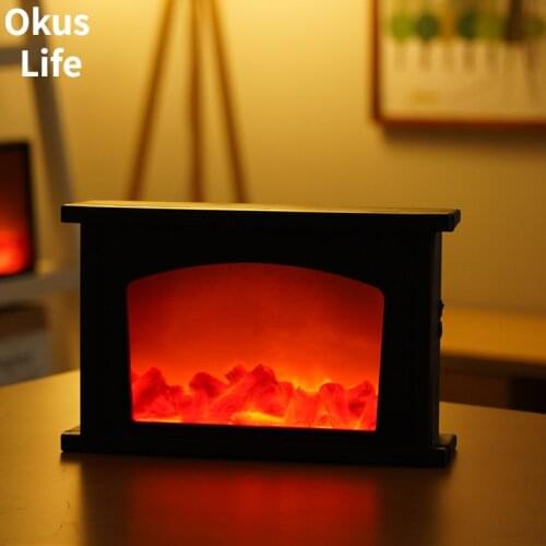 LED Creative Home Fireplace Lamp Flame Lamp Modeling Lamp Nordic Style Decorative Table Lamp Light Christmas Crafts Ornaments