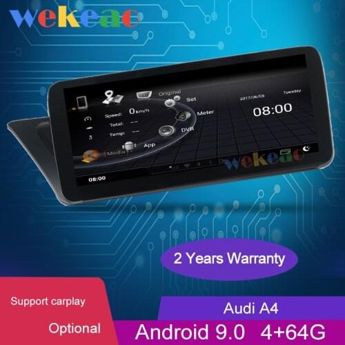 Wekeao 10.25" Touch Screen 1Din Android 9.0 Car Radio For Audi A4 A4L A5 S4 Car Dvd Multimedia Player Auto GPS Stereo 2009-2016