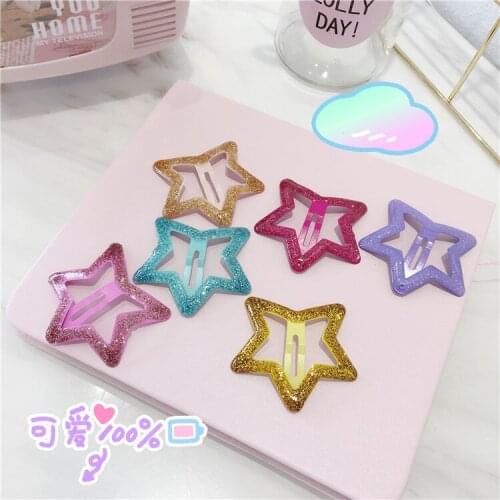 South Korea Pet heart onion powder drop oil BB clip star BB clip Pet hairpin headwear 20pcs