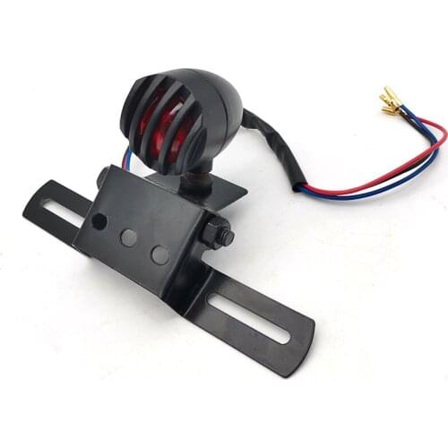 Motorcycle Tail Light Plate Mount Grill Brake Stop Light For Chopper Bobber Racer