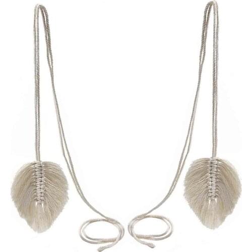 Leaf Macrame Curtain Tiebacks Handmade Boho Drapery Holders Decorative Holdback Window Curtain Home Room Bedroom Decoration