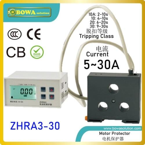 ZHRA3-30 motor integrated protector is used to protect 3~15KW motors of cooling/chilled water pumps from overload, phase failure