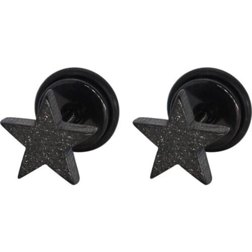 1 Pair Punk Stainless Steel Stud Earring Men Cross Push Back 0.8mm Fashion Frosted Crosses Earring Barbell Body Piercing Jewelry