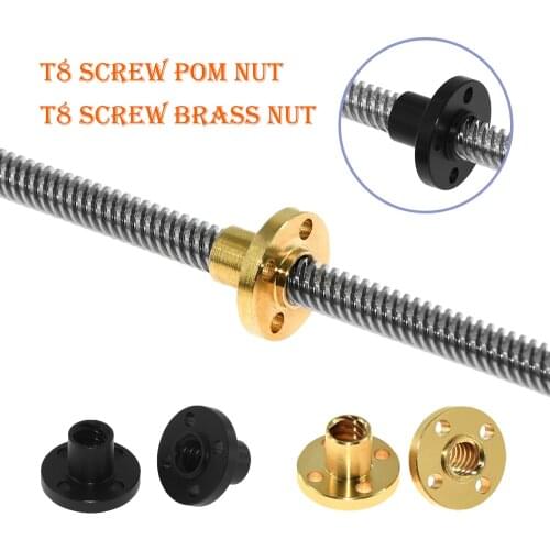 1 PCS 3D Printer Parts T8 Screw Brass/POM Nut Suitable For T8 Screw Pitch 2mm Lead 2/8mm Z-Axis Trapezoidal Motor Screw Nut