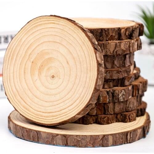 10PCS 10-12CM Round Wood Chips Hand-painted Decorative Wood Chips Natural Round Wood Chips Round DIY Crafts Wedding Decoration