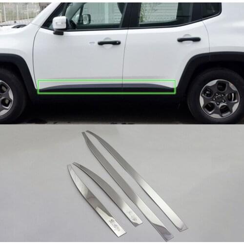 2016 stainless steel door moulding cover 4pcs Car Styling Accessories For JEEP 2016 Renegade