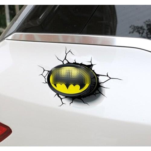 3D Bat Logo Emblem Car Sticker 3D Simulation Crack Body Sticker