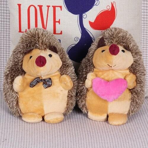 Free shipping 1pair Couple Pedgehog Stuffed animals doll Tie hedgehog+Holding heart hedgehog for best gift
