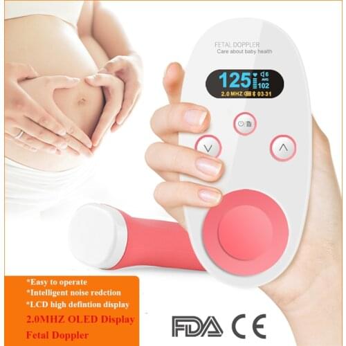 Doppler Fetal Heart Beat Monitor 2.0Mhz OLED Display Portable No Radiation For Pregnant Women Baby Care Household Fetal Doppler