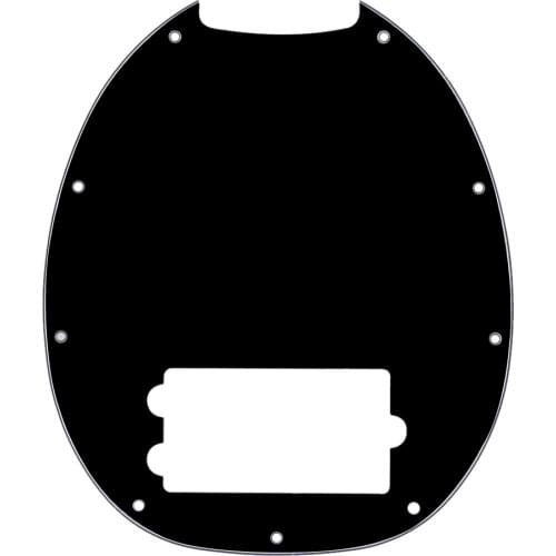 FLEOR 4 Strings MM Bass Humbucker Pickguard Scratch Plate 3Ply Black for 9 Holes Music Man Style Bass