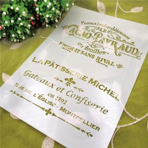 21*29.5 French romantic scrapbook stencils spray plastic mold shield DIY cake hollow Embellishment printing lace ruler Easter