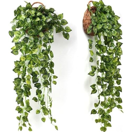1PC Artificial Plant Simulation Grape Leaf Vine Wall Hanging Ornament Ceiling Flower Leaves Home Hotel Restaurant Decor
