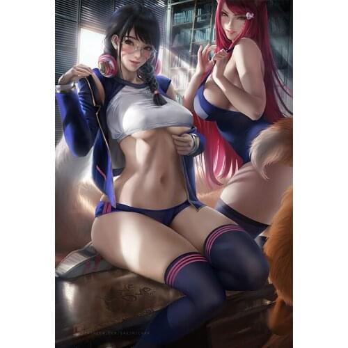 Sexy Anime Girls Canvas Art Posters and Prints Custom Overwatch D.Va Wall Pictures for Living Room Bedroom Decoration Painting