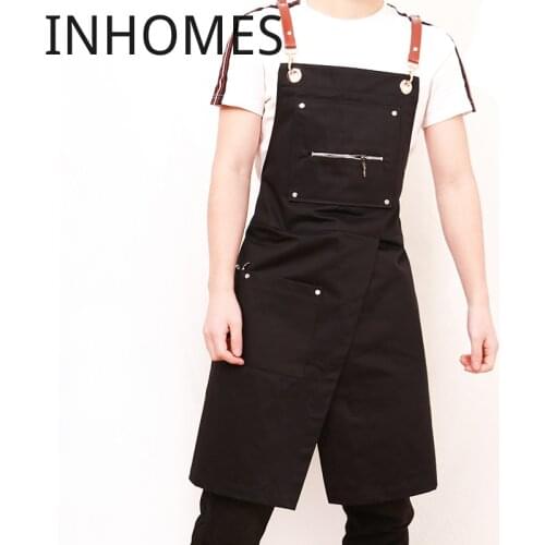 Korean Custom Logo Barber Art Milk Coffee Tea Shop Uniforms Bar Flower Men Women Restaurant Chef Work Apron Beauty Nails Apron