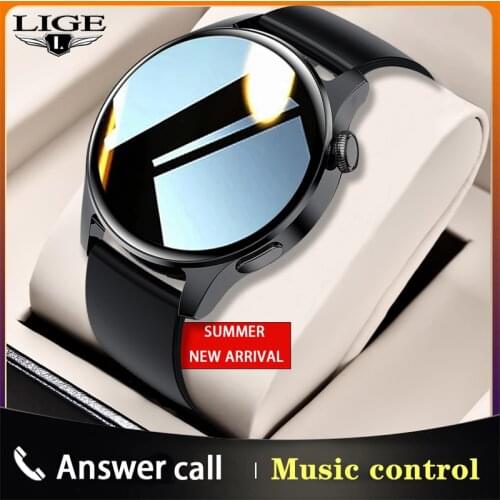 LIGE 2021 New Dial Call Smart Watch Men Full Touch Screen Waterproof Watch Sports Fitness Tracker Smartwatch Man For Android iOS