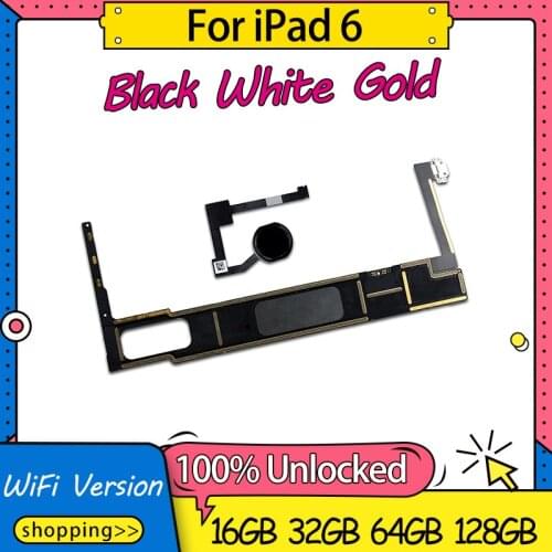 WiFi Version For iPad 6/Air 2 Motherboard,Unlocked Disassemble Logic Board For iPad 6/iPad air 2 Mainboard With Touch ID