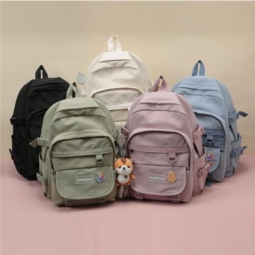 Kawaii Nylon Women Backpack Fashion Waterproof Bookbag Cute School Bag For Teen Girls Student Rucksack Travel Bagpack Mochila