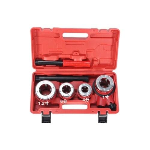 Manual Plumber Pipe Threading Kit 1/2" 3/4" 1" 1-1/4" Pipe Threading Dies Manual Pipe Threader Threading Machine Kit