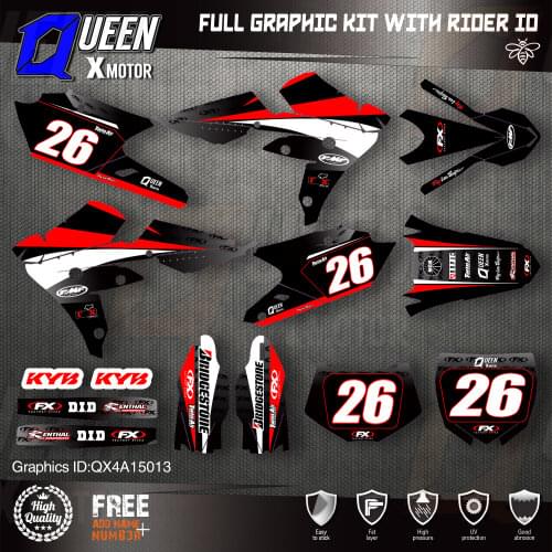 QUEEN X MOTOR Custom Team Graphics Backgrounds Decals 3M Stickers Kit For YAMAHA 2016-2018 WR450F 2015-2018 YZ450FX 013