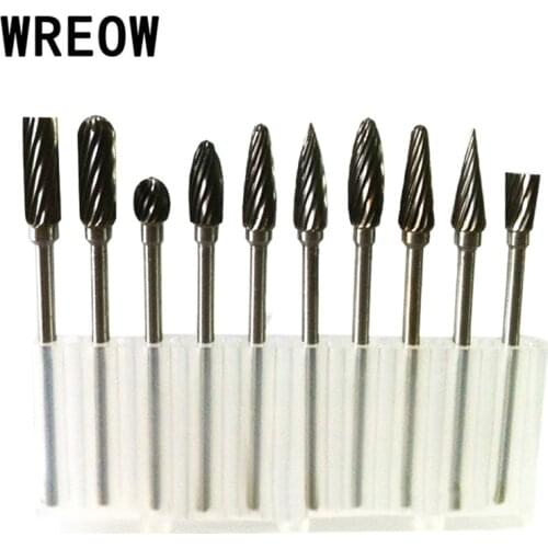 New 10pcs Solid Carbide Burrs Rotary Drill Bit Tool 3 x 6mm Tungsten Steel Engraving Milling Cutter Rotary Tool Accessories
