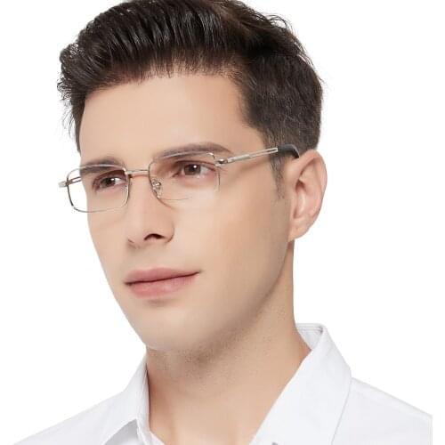 OCCI CHIAR Computer Eyeglasses Reading Metal Blue Light Blocking Reading Glasses Men Magnifying Eyewear Anti Glare Presbyopia +1