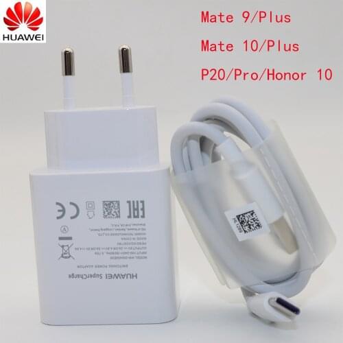 Huawei USB Charger Wall Travel SuperCharge Fast 100% Original 5V4.5A 5A USB Type C Cable P20 Pro Lite P10 P9 Plus Mate10 Mate9