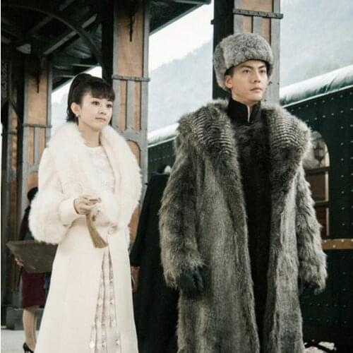 2020 autumn winter thicken warm faux fur coats mens leather long trench coats men overcoat jaqueta de couro grey plus size 6XL