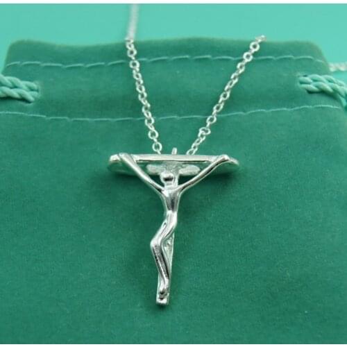 925 Silver Jesus Cross Pendant Necklace For Mens and Womens Necklaces Fashion Jewelry Gifts