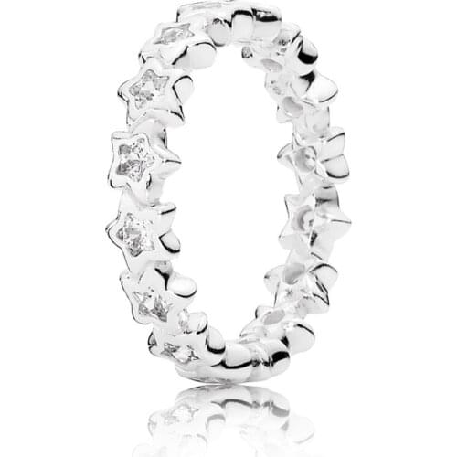 Authentic 925 Sterling Silver Starshine Fashion Ring For Pandora Women Bead Charm Gift DIY Jewelry