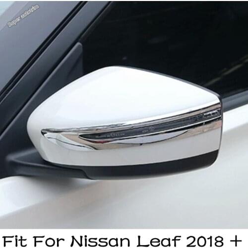 Lapetus Side Door Rearview Mirror Lid Strip Molding Cover Frame Trim Bright Style For Nissan Leaf 2018 - 2021 ABS Accessories
