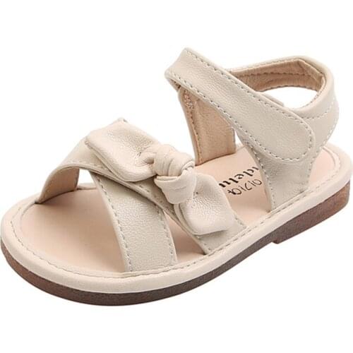Girls Princess Sandals 2021 Summer New Girls Open Toe Sandals Childrens Bow Soft Bottom Baby Girls Fashion Toddler Sandals