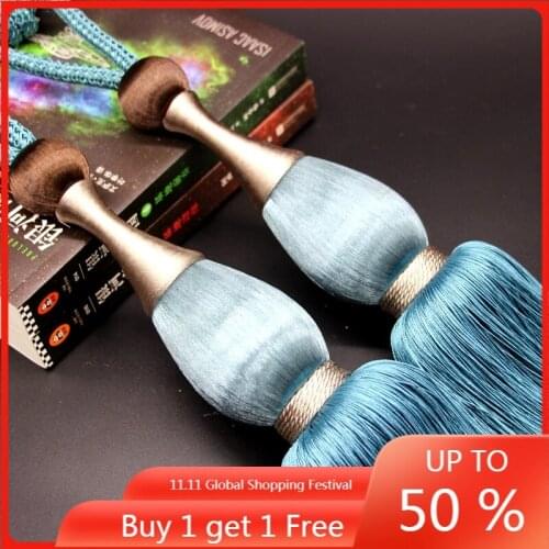 High-End Entry Lux Modern Curtain Bandage Large Hanging Ball Lace-up Long Rope Decorative Living Room Atmosphere