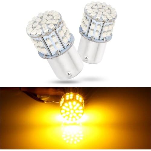 2PCS Canbus Amber yellow 12-24V 50SMD LED 1156 BAU15S PY21W Car Turn Tail Lights Bulbs Easy to replace car Lamp