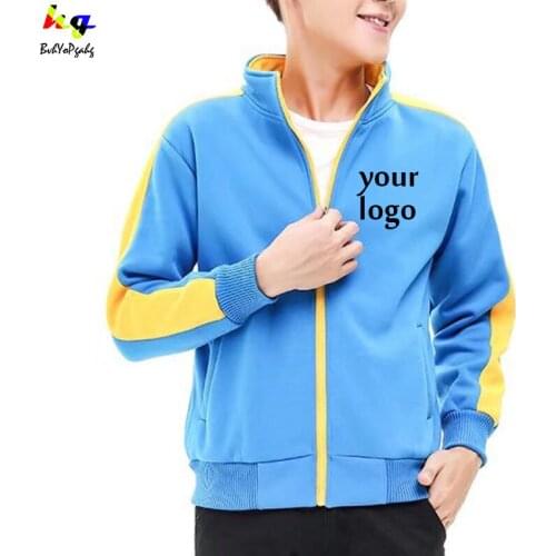Design your own logo picture stand-up collar hoodie men and women casual sweatshirt long sleeve jacket casual zipper hoodieS-4XL