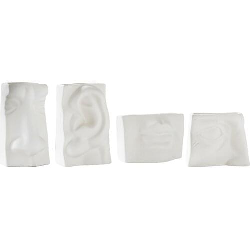 Flower Vase Modern Human Face Pot Statue Sculpture Home Centerpiece Decor